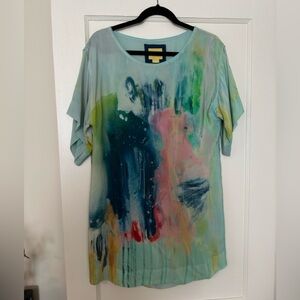 Maeve Watercolor shirt dress Size Small